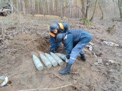 В Кременском районе пиротехники изъяли 7 артиллерийских снарядов диаметром 152 мм 