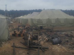 На Черниговщине в военном палаточном городке произошел пожар, пострадал боец