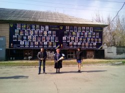 В Станице открыли баннер с фотографиями погибших бойцов 