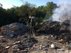На Полтавщине загорелась мусорная свалка
