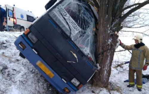 В Херсонской области пассажирский автобус попал в ДТП