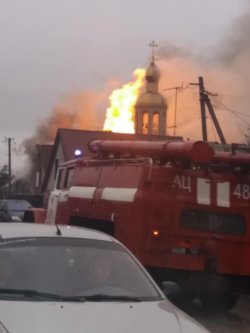Под Харьковом сгорел храм Московского патриархата