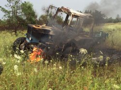 В Станице Луганской трактор подорвался на мине