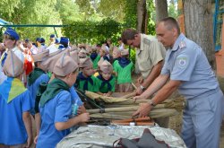 В детском лагере ГУМВД Украины в Луганской области «Дзержинец» прошли учения по пожарной безопасности