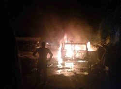 В Северодонецке ночью сгорел автобус