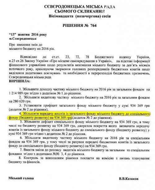 Заммэра Северодонецка Бутков незаконно "вывел" из бюджета почти миллион гривен 