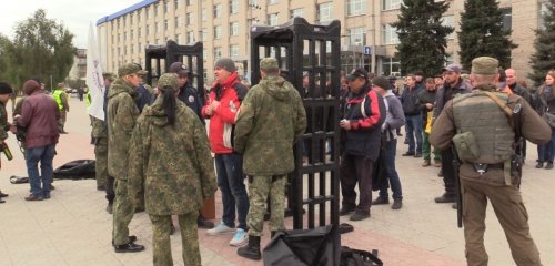 Акция протеста работников промышленности Луганской области