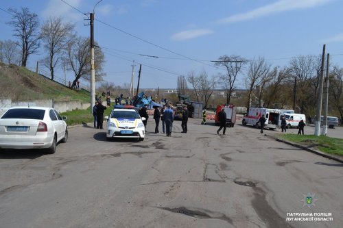 ДТП в Лисичанске: столкнулись МАЗ с маршруткой