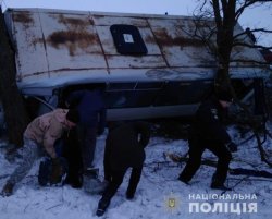 В Херсонской области пассажирский автобус попал в ДТП