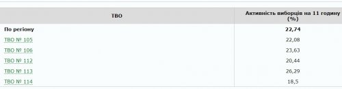 По состоянию на 11:00 в Украине проголосовали 18% избирателей