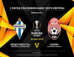 Луганская «Заря» 25 июля сыграет с черногорской «Будучность» в Лиге Европы